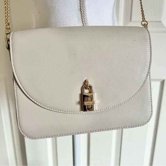 Rebecca Minkoff Love Too Leather Crossbody Bag in Cream NEW MSRP $298 (flawed) - Picture 1 of 9